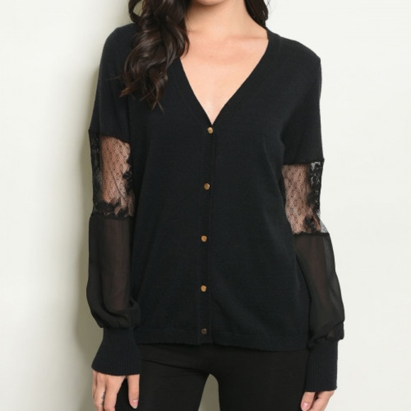 Sweaters - Lace Cardigan